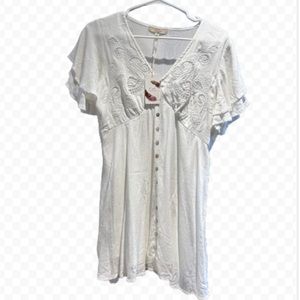 Chelsea & Violet Medium Dress C & V Flirty Ivory Lined Dress New